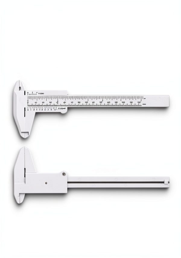 bepisof 2Pcs 2-Scale Plastic Vernier Caliper 0-6in White/Blue-2