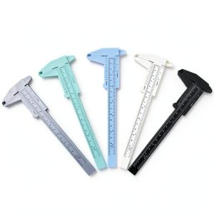 5 PCS Plastic Vernier Caliper Measuring Tool 6 Inch/150mm, Eyebrow Measuring Tool, Brow Mapping Ruler, Metric Millimeter and Inch 2 in 1-0