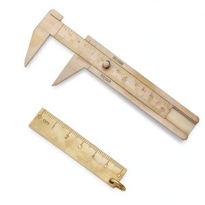 Mini Brass 80mm Double Scale Caliper kcrygogo Sliding Tool Gemstones-0