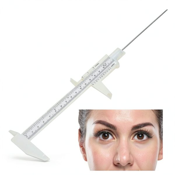Vernier Caliper Waterproof Plastic Eyebrow Permanent Makeup Ruler Students Experimental Measurement Tools For Permanent Makeup Tattoo Eyebrow Line Lip-4