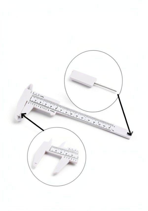 bepisof 2Pcs 2-Scale Plastic Vernier Caliper 0-6in White/Blue-3