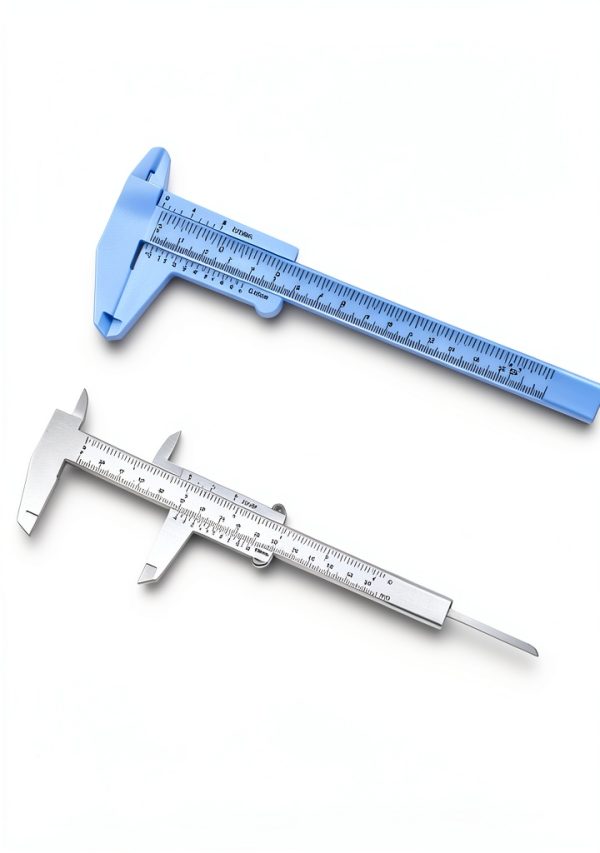 bepisof 2Pcs 2-Scale Plastic Vernier Caliper 0-6in White/Blue-0