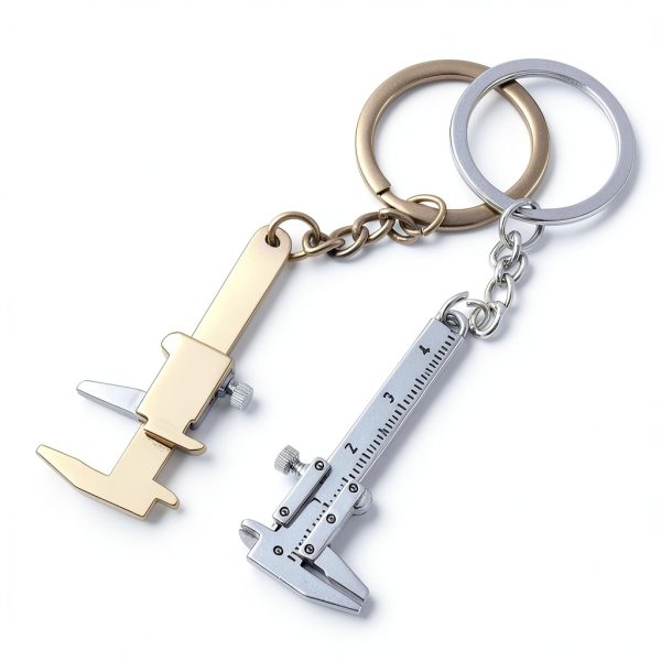 Keyring Adjustable Scale Keychain Mini Vernier Caliper Ruler Silver-6