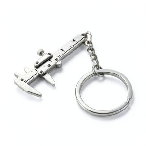 Keyring Adjustable Scale Keychain Mini Vernier Caliper Ruler Silver-0
