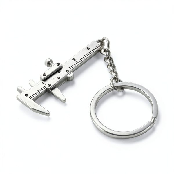 Keyring Adjustable Scale Keychain Mini Vernier Caliper Ruler Silver-0