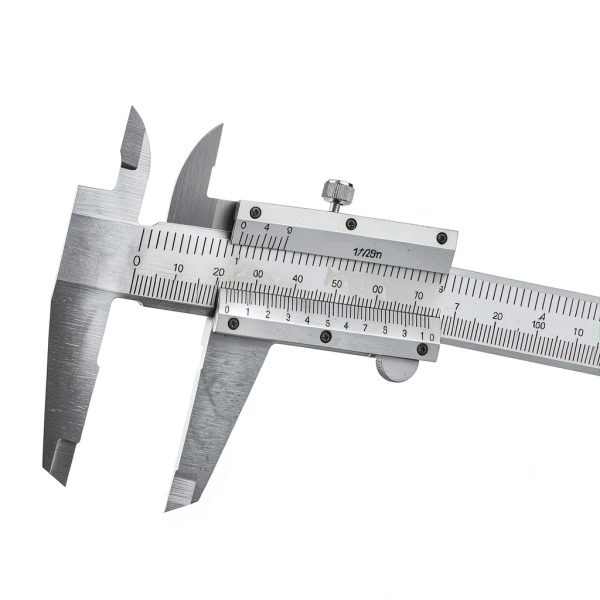 6-Inch/150mm Vernier Caliper Measuring Tool, Fractional Calipers, High-Hardness Steel Mechanical Micrometer, Non-Digital Slide with Dual Imperial/Metric Scale, 0.02 mm&1/128 Inch-3