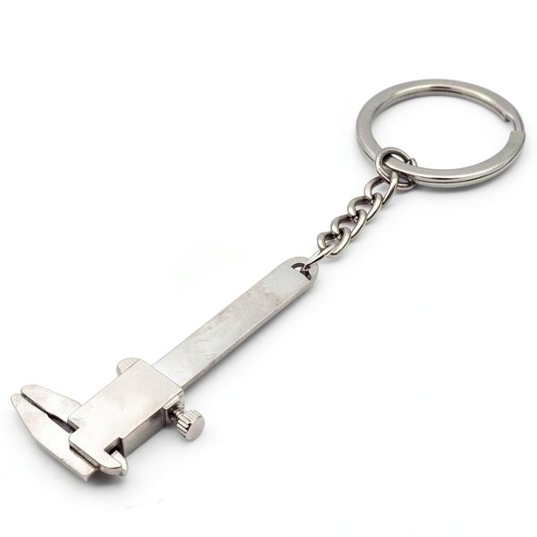 Keyring Adjustable Scale Keychain Mini Vernier Caliper Ruler Silver-7