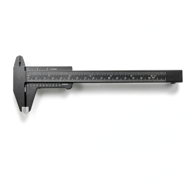 Honoson 10 Pcs Plastic Vernier Caliper 0-6 Inch Black Mini Double-5