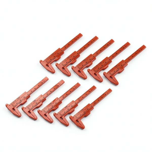 Mini Plastic Vernier Caliper 10pcs Red 80mm Scale Metric-Inch Gauge-2