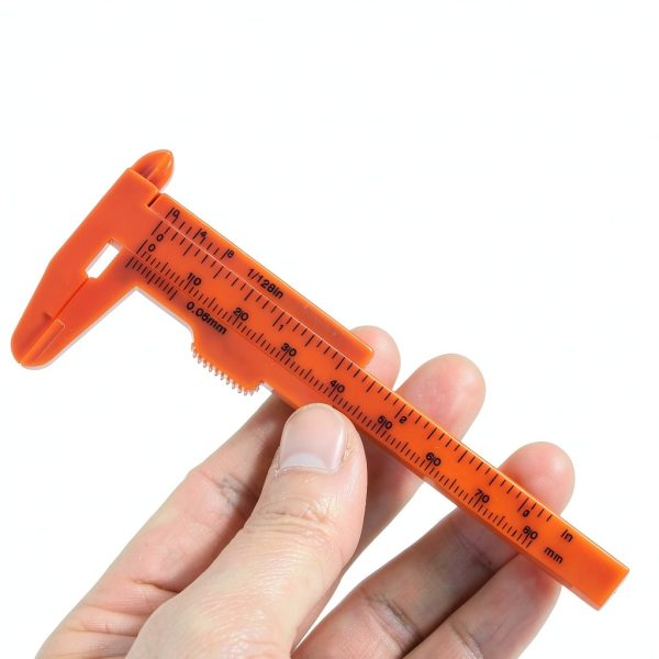 Mini Plastic Vernier Caliper 10pcs Red 80mm Scale Metric-Inch Gauge-4