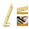 Brass Pocket Caliper with Double Scale Sliding, Measuring Tool mm/inch Sliding Gauge Mini Vernier Caliper for Bead Wire Jewels Rings Measurement(100mm), 1 Pack-1