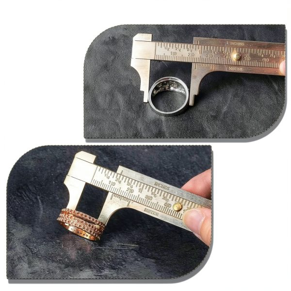 Brass Pocket Caliper with Double Scale Sliding, Measuring Tool mm/inch Sliding Gauge Mini Vernier Caliper for Bead Wire Jewels Rings Measurement(100mm), 1 Pack-5