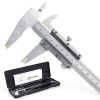 6-Inch/150mm Vernier Caliper Measuring Tool, Fractional Calipers, High-Hardness Steel Mechanical Micrometer, Non-Digital Slide with Dual Imperial/Metric Scale, 0.02 mm&1/128 Inch-0