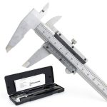 6-Inch/150mm Vernier Caliper Measuring Tool, Fractional Calipers, High-Hardness Steel Mechanical Micrometer, Non-Digital Slide with Dual Imperial/Metric Scale, 0.02 mm&1/128 Inch-0