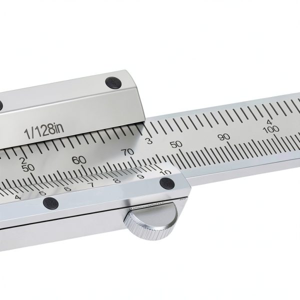 6-Inch/150mm Vernier Caliper Measuring Tool, Fractional Calipers, High-Hardness Steel Mechanical Micrometer, Non-Digital Slide with Dual Imperial/Metric Scale, 0.02 mm&1/128 Inch-1
