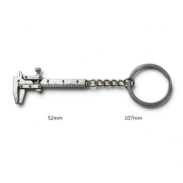 Keyring Adjustable Scale Keychain Mini Vernier Caliper Ruler Silver-1