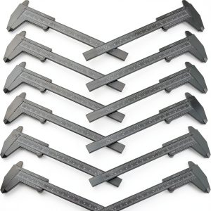 Honoson 10 Pcs Plastic Vernier Caliper 0-6 Inch Black Mini Double-0