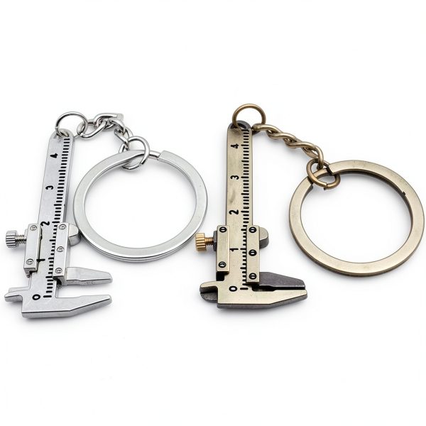 Keyring Adjustable Scale Keychain Mini Vernier Caliper Ruler Silver-5